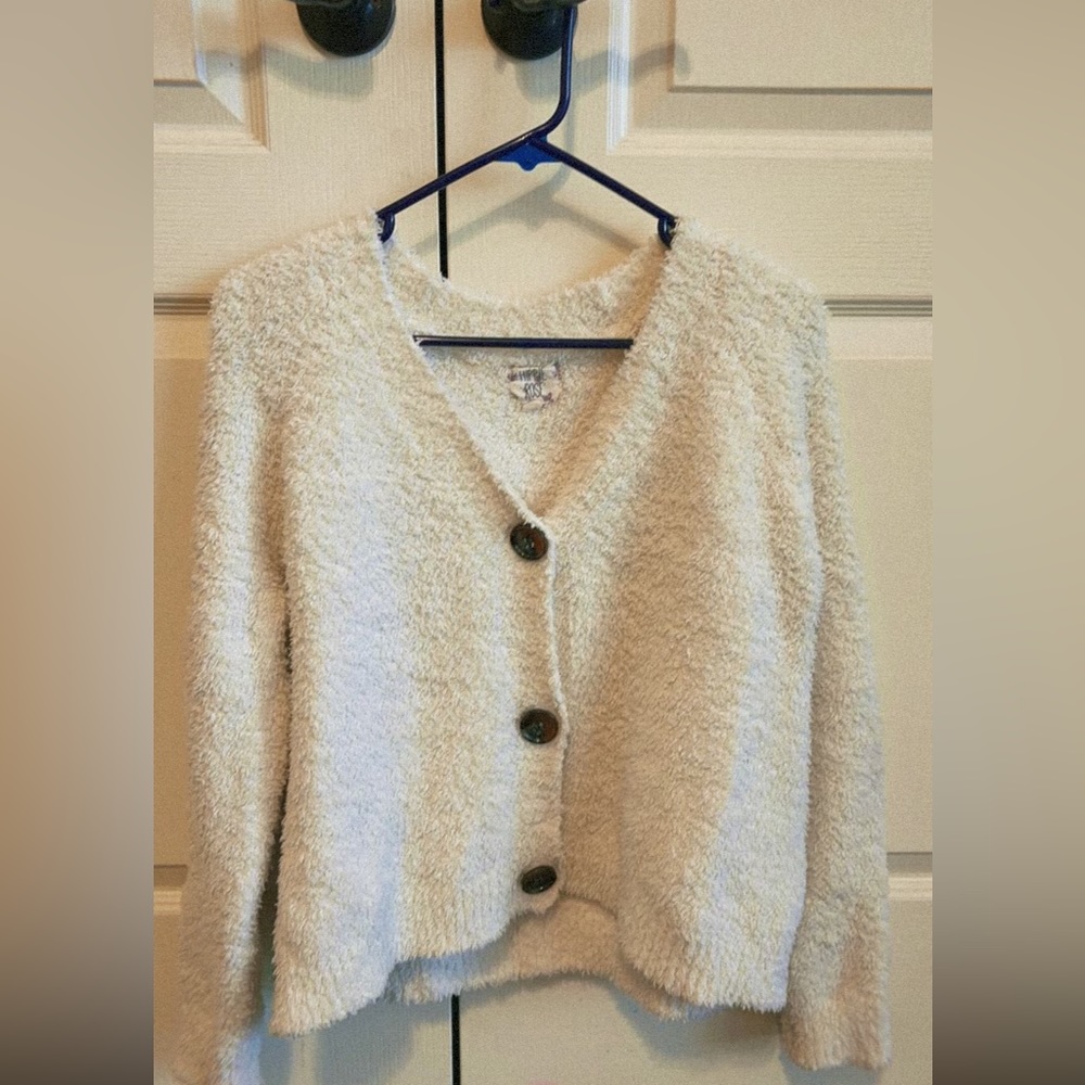 White Fuzzy Cardigan